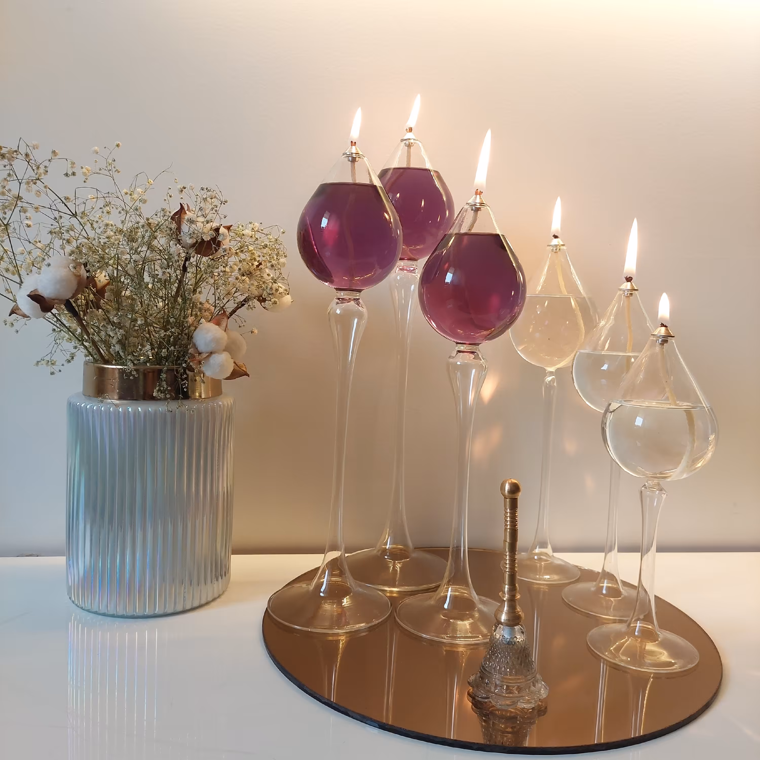 شمعدان پیرکس پایه بلند مدل اشکی