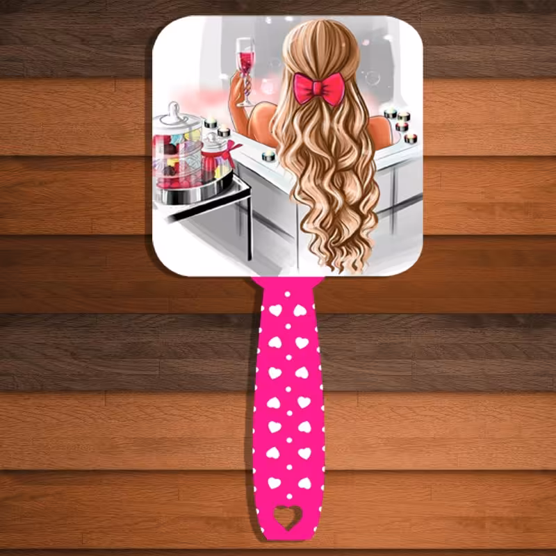 آینه دسته دار دختر جام بدست