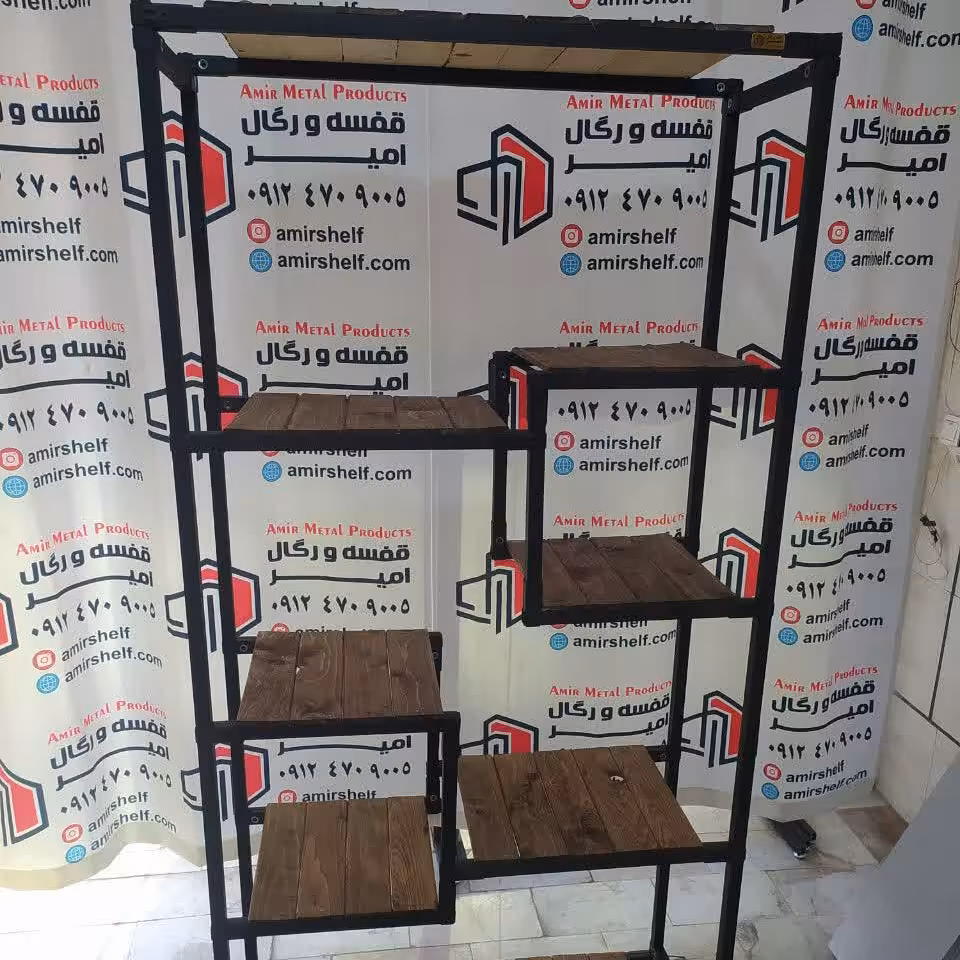 رگال شلف ترکیب چوب فلز  همراه با طبقات 2-150. کرایه بار به عهده مشتری( ارسال با پست تیپاکس پس کرایه می باشد ) می باشد . 