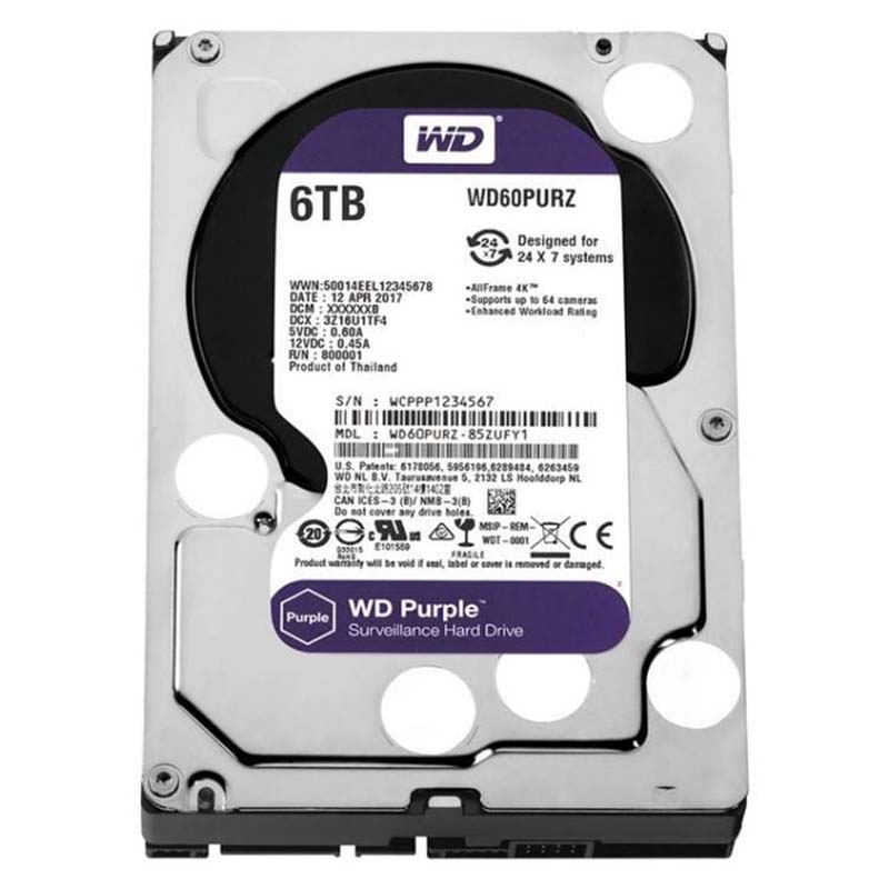 هارد اینترنال وسترن دیجیتال 6 ترابایت بنفش WD60PURZ Purple کارکرده