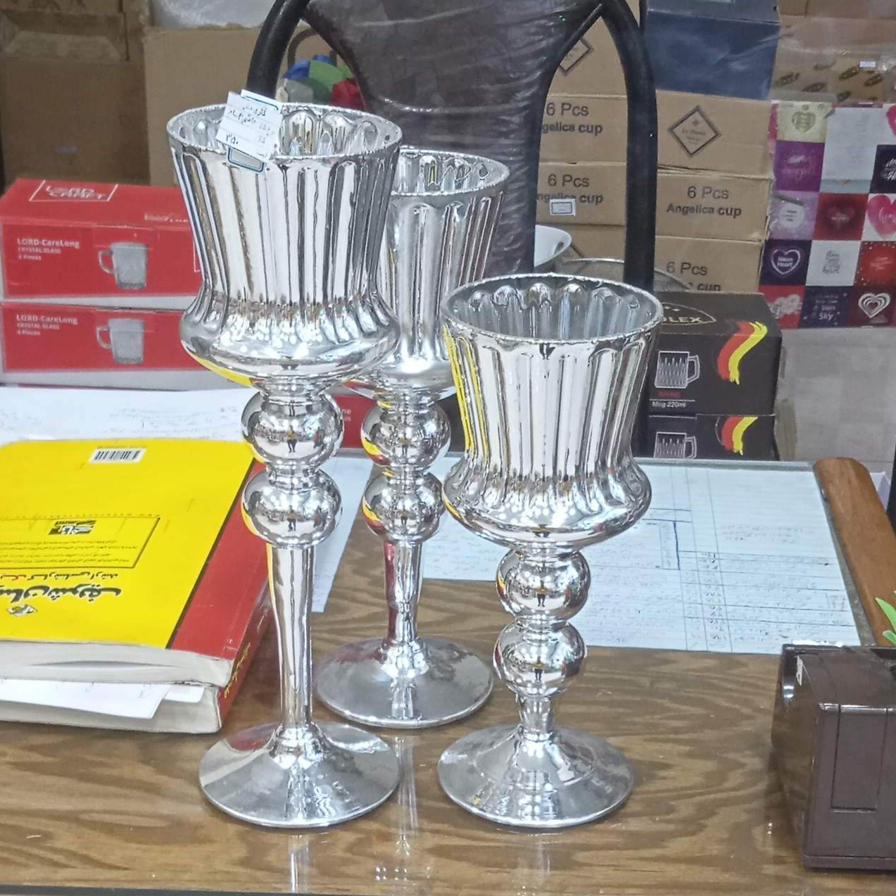 شمعدان آبکاری سرامیکی