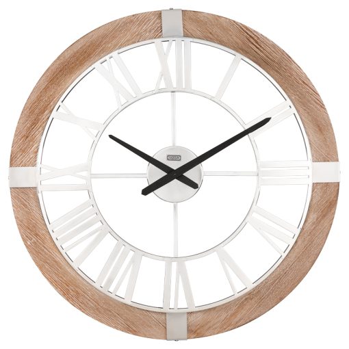 ساعت دیواری روستیک مدل MARTIN کد WM-19024 رنگ WH/SILVER