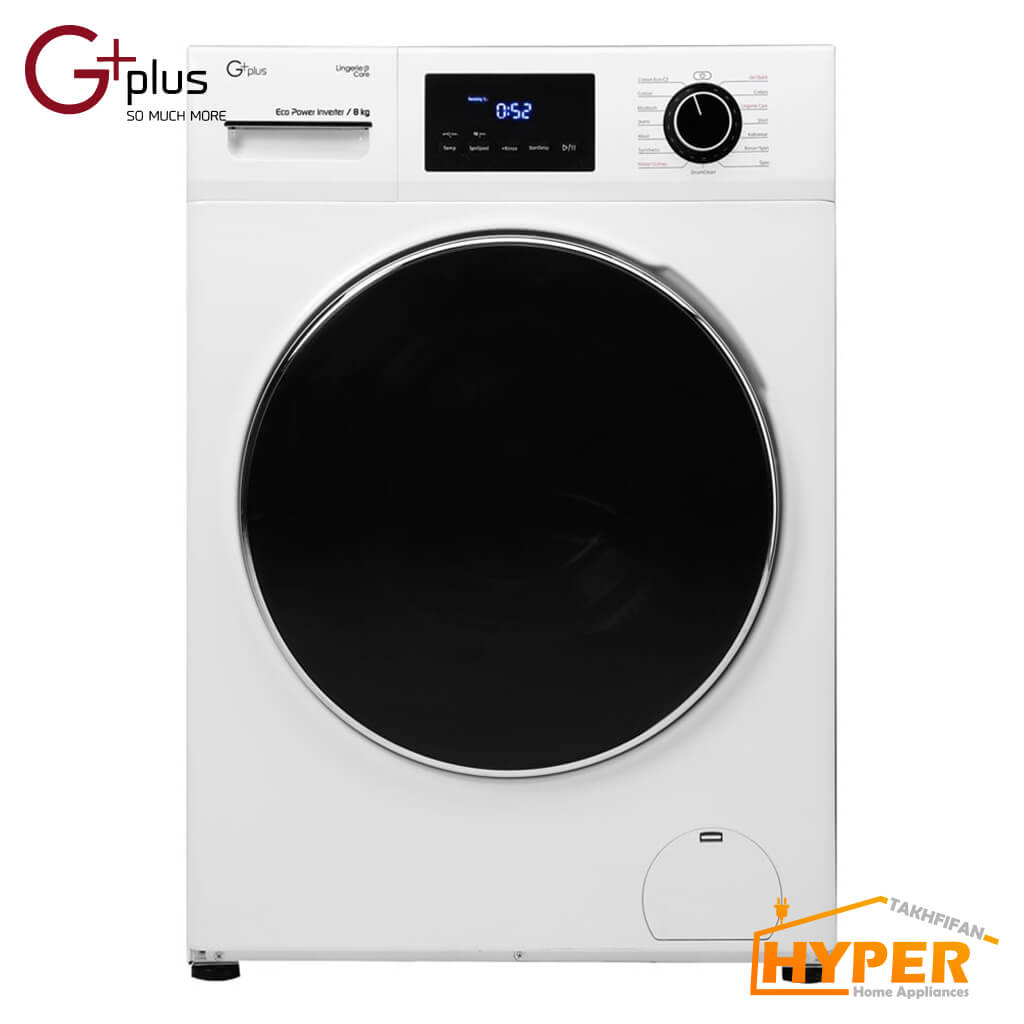 ماشین لباسشویی جی پلاس GWM-K8340W سفید 8 کیلویی