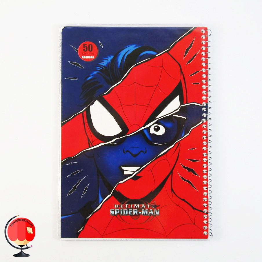 دفتر مشق 50 برگ سیمی مجلد طرح مرد عنکبوتی آپادانا