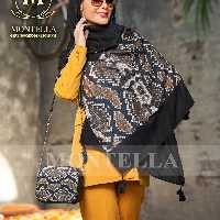 ست کیف مخمل و  شال نخی طرح پوست ماری برند مونتلا 