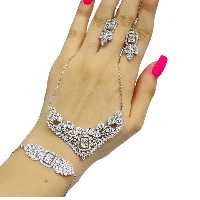 نیم ست جواهری نقره عیار 925 ترک عینا طلا سفید روکش جواهری 