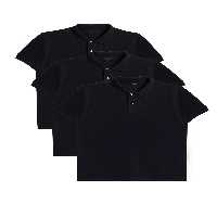 تی شرت یقه پولو مشکی مردانه 3 بسته سیاه و سفید باریک شب برش پنبه مسطح PIKE POLO YAKA T Tudors