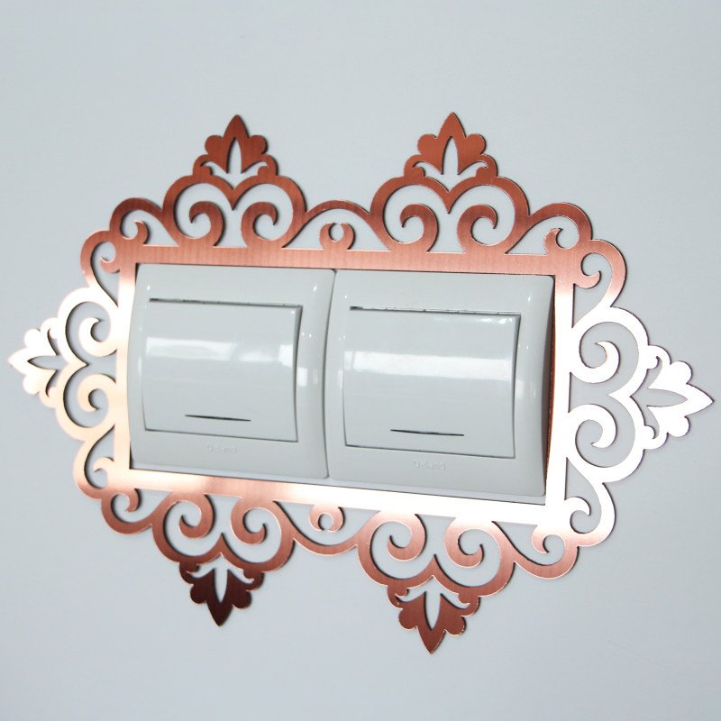 استیکر کلید و پریز دوقلو، مولتی استایل در دو رنگ طلایی و نقره ای، بسته 2 عددی