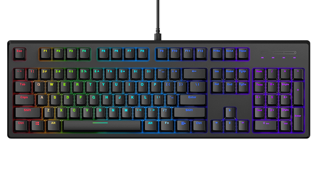 کیبورد گیمینگ رپو KEYBOARD GAMING RAPOO V808 RGB