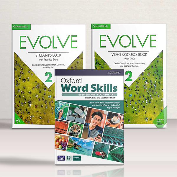 مجموعه کامل کتاب ایوالو 2 ویدیو بوک آکسفورد ورد اسکیلز المنتری | Full Pack Evolve 2 Oxford Word Skills Elementary | خرید کتاب زبان | خرید لوازم التحریر | چی کتاب | بالاترین تخفیف و ارسال رایگان