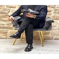 کفش های کژوال مشکی مردانه سیاه ZIV 3013 و سفید چرمی روزمره ByItallanoshoes