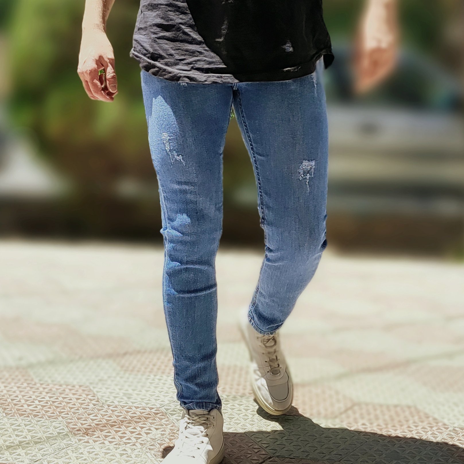شلوار لی مردانه آبی روشن کد2048