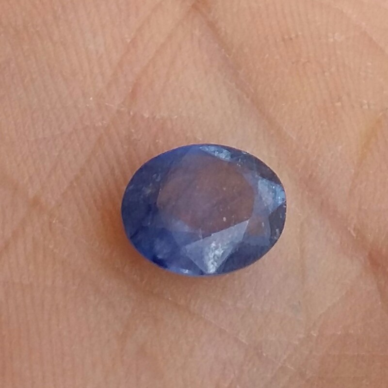 نگین یاقوت کبود وارداتی تراش بیضی کد 10492