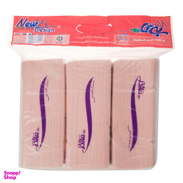دستمال کاغذی 200 برگ بی تا مدل Pink بسته 3 عددی