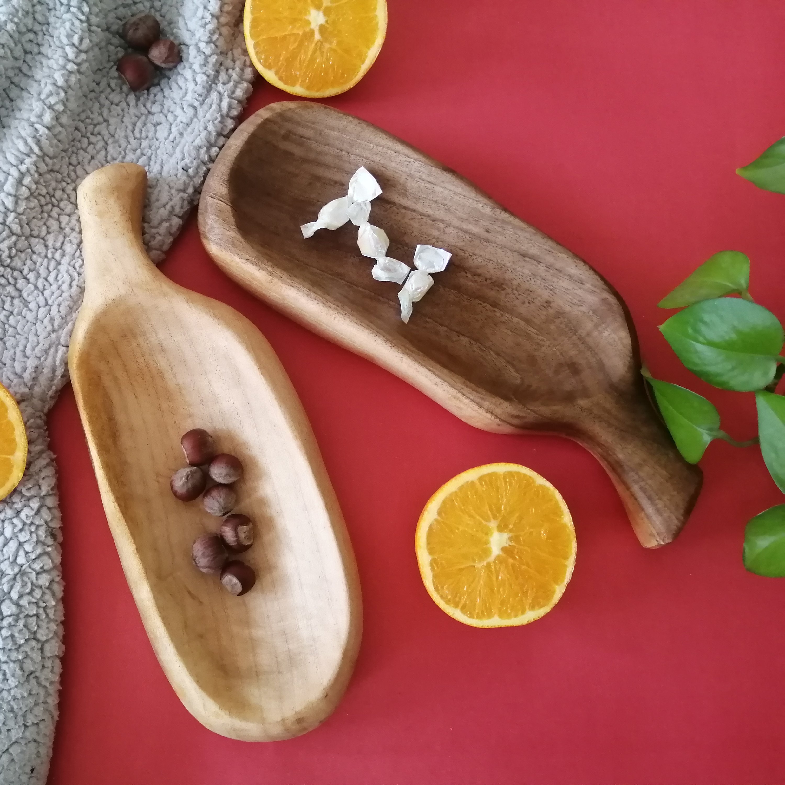 ظرف پذیرایی دسته دار گردو دو رنگ 