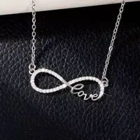 گردنبند طرح بینهایت و لاو love کد XL272
