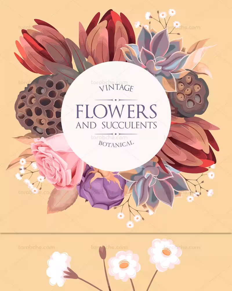 وکتور بکگراند حلقه گل | گرافیک با طعم تربچه