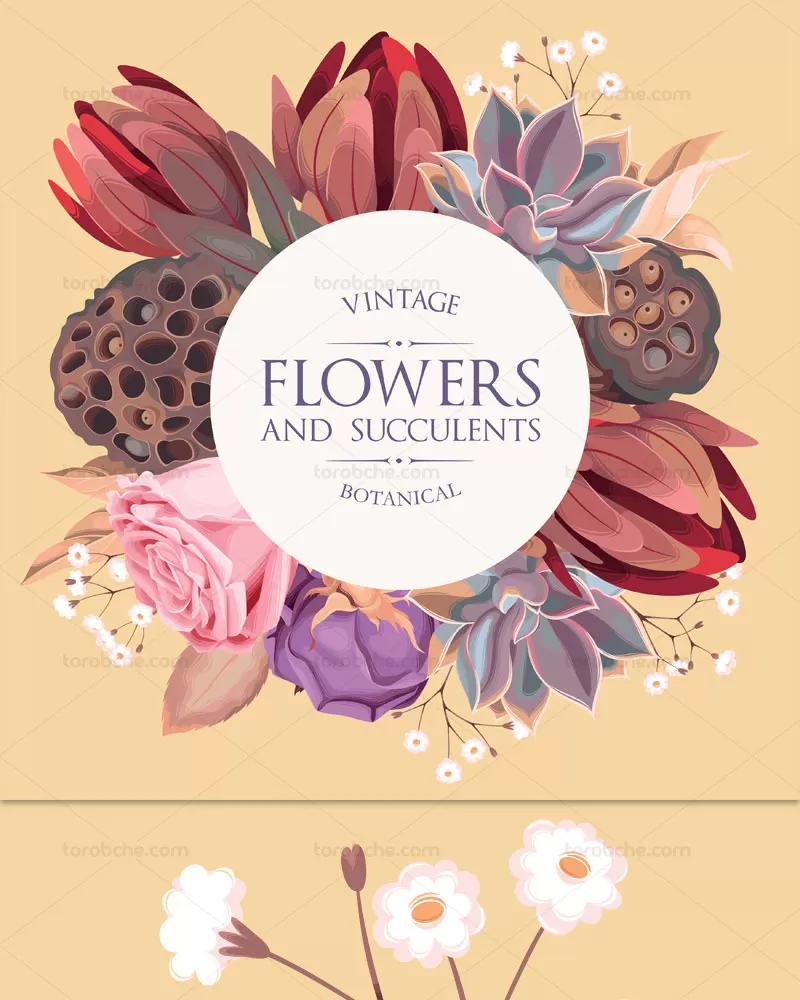 وکتور بکگراند حلقه گل | گرافیک با طعم تربچه