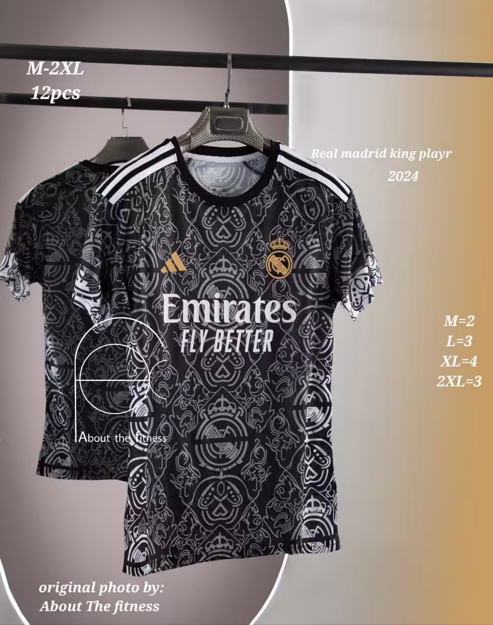 کیت رئال مادرید کانسپت پادشاهی مشکی 2024-2025 ورژن پلیر (بازیکن)