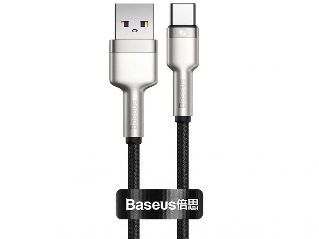 کابل داده و شارژ سریع یواسبی به تایپسی 25 سانتیمتری بیسوس Baseus Cafule Series Metal Data Cable USB to Type-C 40W CATJK-01