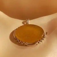 گردنبند نقره عقیق زرد خراسان