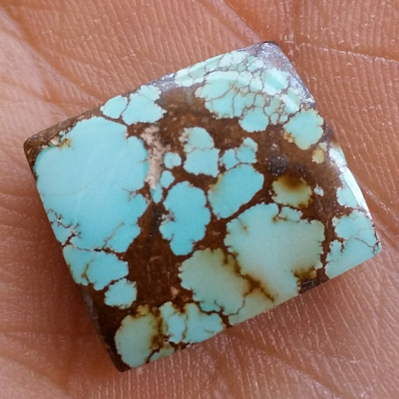 نگین فیروزه سبز آبی عنکبوتی نیشابور خوش رنگ و بسیار فاخر
بدون بهسازی
کاملا طبیعی
سایز درشت شاااهکار خلقت دیدنی