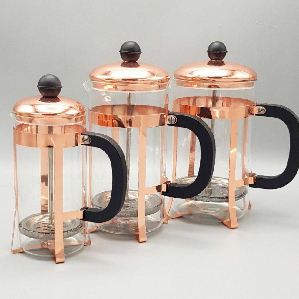 فرنچ پرس رزگلد دسته مشکی 800سی سی یک عددی باارسال رایگان