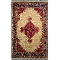 گبه ماشینی هیوا مدل خزان کد 1.00097 زمینه بژ