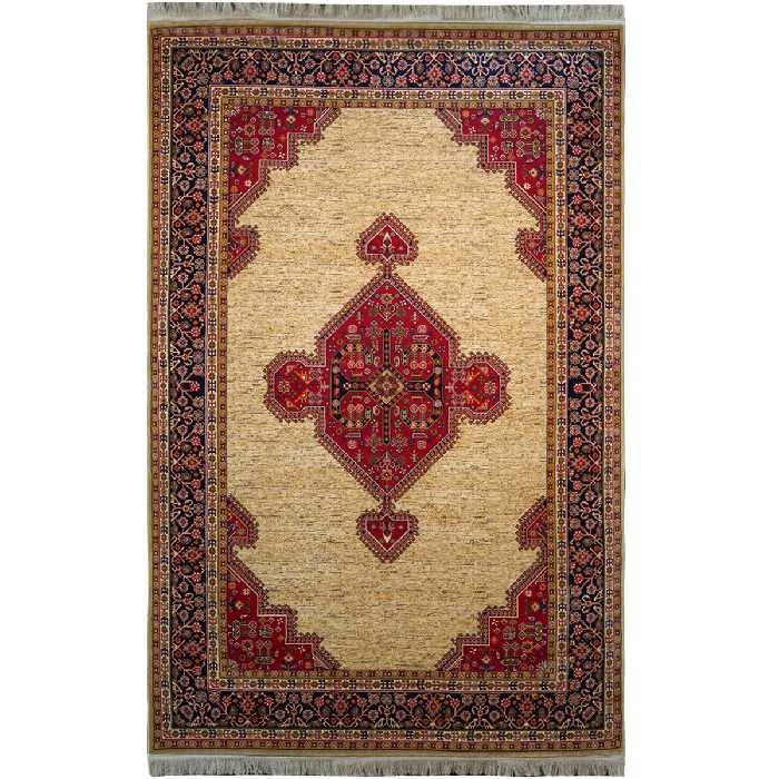 گبه ماشینی هیوا مدل خزان کد 1.00097 زمینه بژ