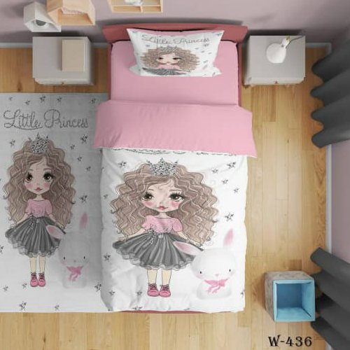 روتختی یک نفره(یکنفره) دخترانه سه بعدی طرح دختر موفرفری در رنگهای مختلف و متنوع جنس میکروتترون 