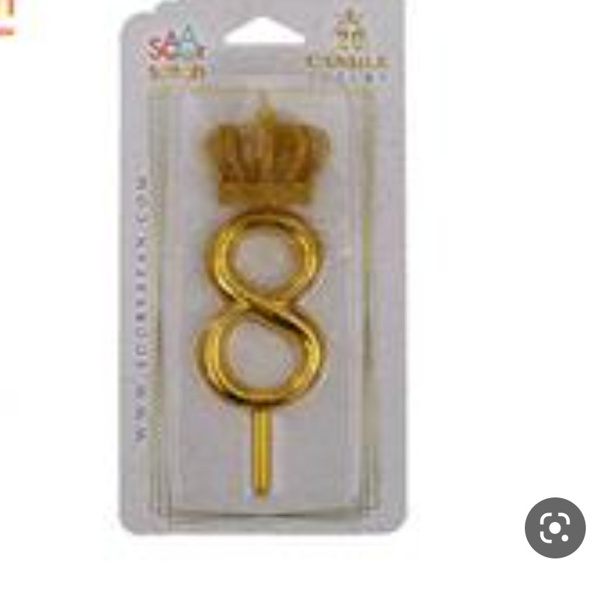 شمع طلایی عدد 8