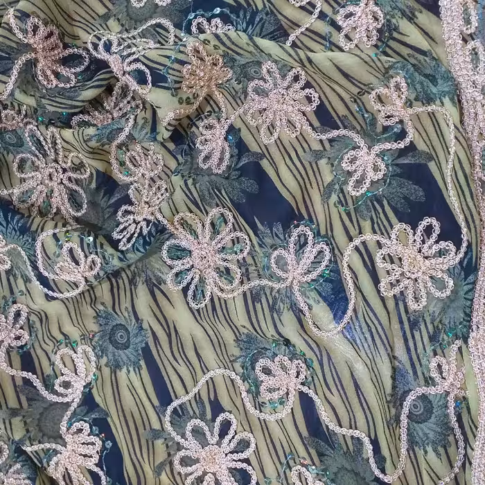 پارچه خامه دوزی زنانه پایین طرح دار  شاین 