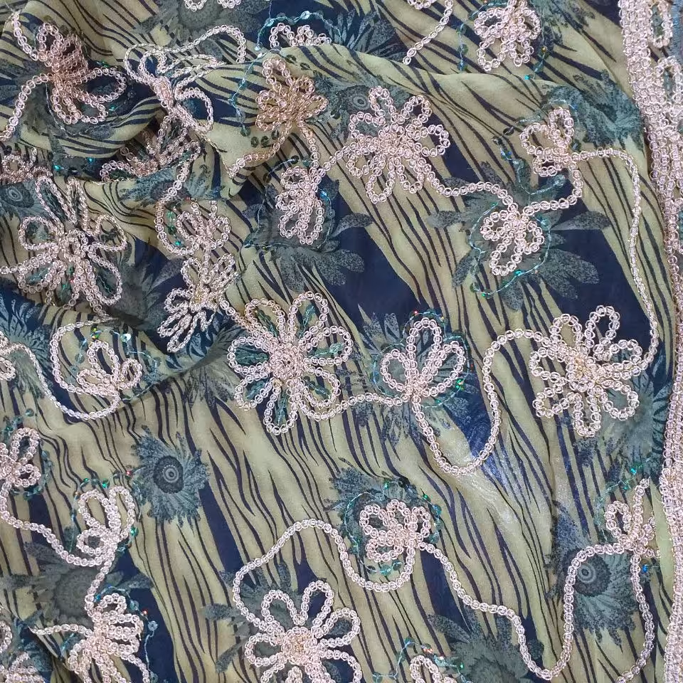 پارچه خامه دوزی زنانه پایین طرح دار  شاین 