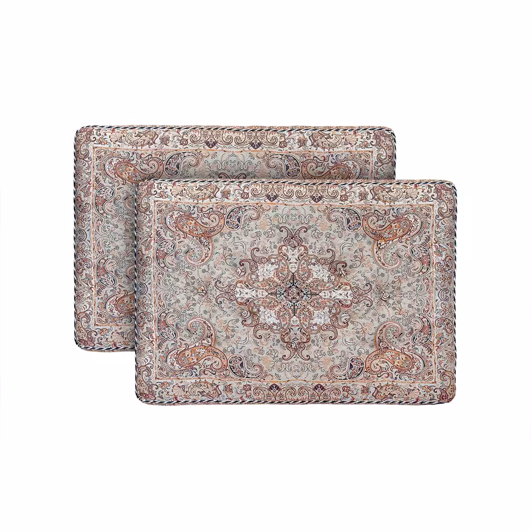 پشتی ترمه سنتی طرح قاجار گردویی (یک جفت)