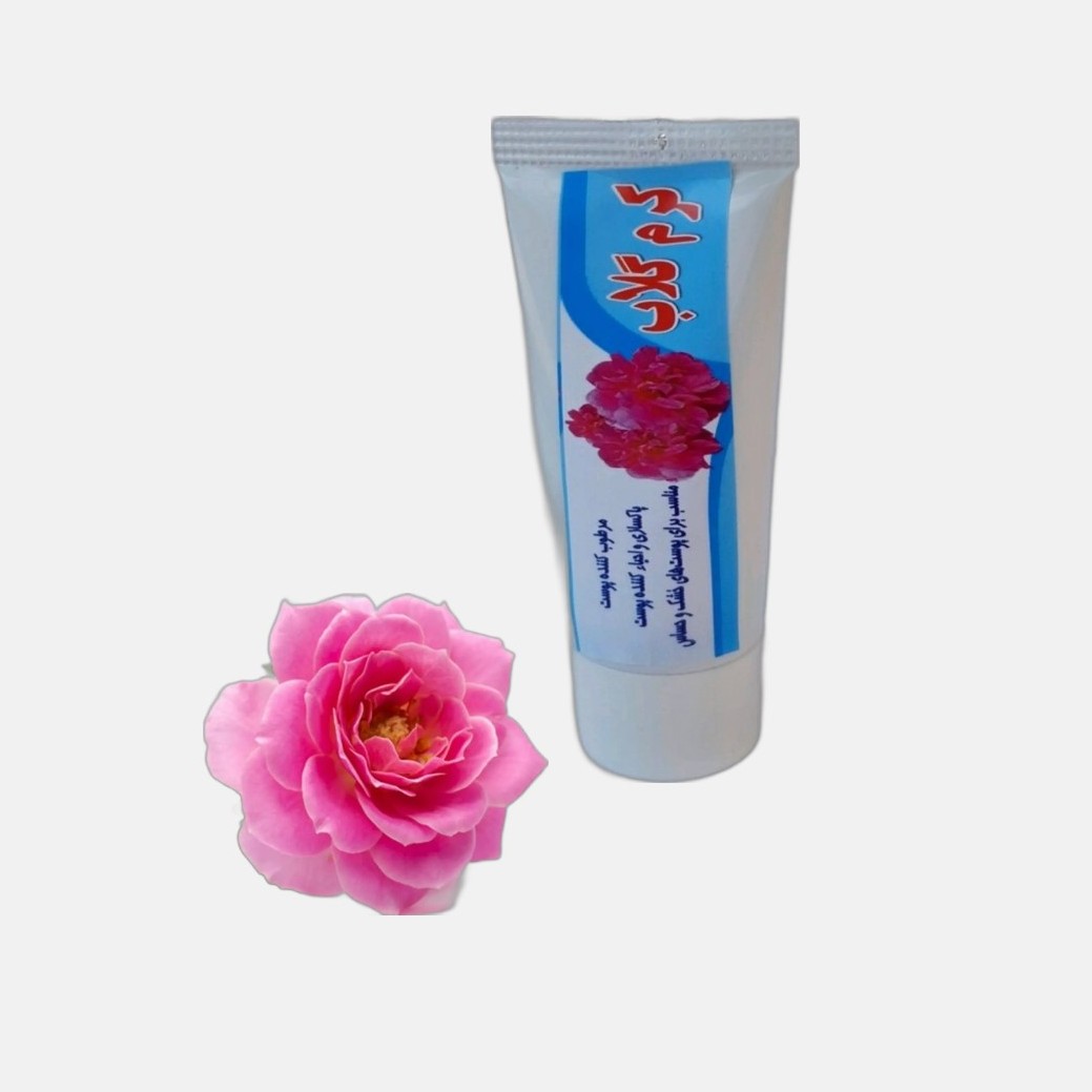 کرم گلاب طبیعی تیوپی موسسه پژوهشی طبی بازرگانی سیمرغ (ضد آفتاب، مرطوب کننده،پاکسازی و احیا پوست، مناسب پوست حساس و خشک)