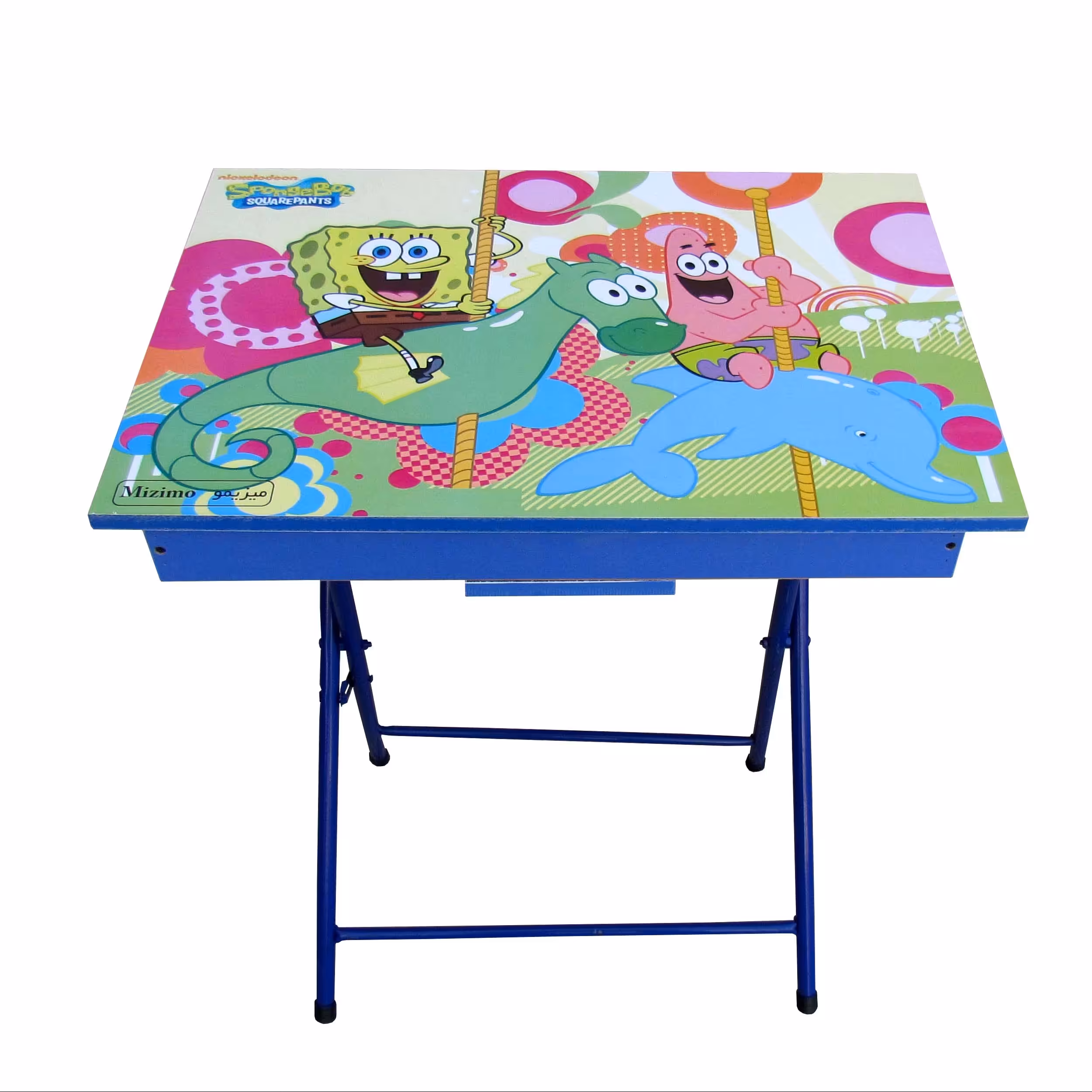 میز تحریر باکسدار میزیمو طرح باب اسفنجی 2  کد 1051 (مدل پایه رنگی)