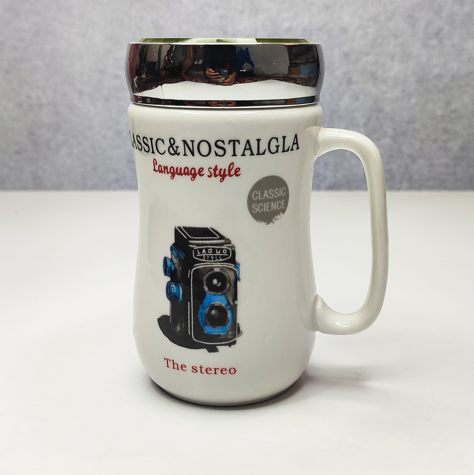 ماگ بلند درب آینه ای