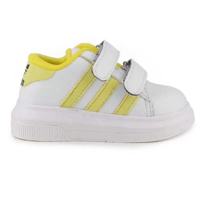 کفش ورزشی بچه گانه F.R.D طرح آدیداس 01 KRM | سفید/زرد