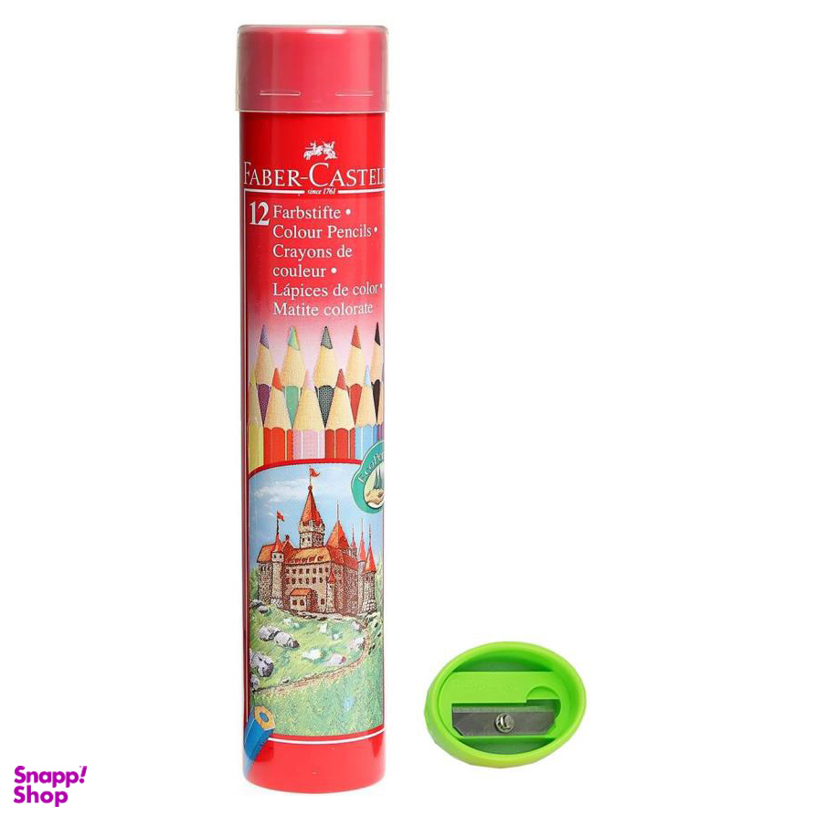 مداد رنگی 36 رنگ جعبه مقوایی همراه با تراش فابرکستل (Faber-Castell)