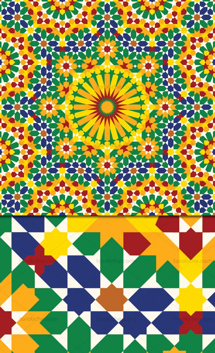 وکتور طرح کاشی کاری اسلامی شماره 195 - گرافیک با طعم تربچه