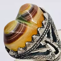 انگشتر عقیق 2 کوهانه حراج شد فقط 95000