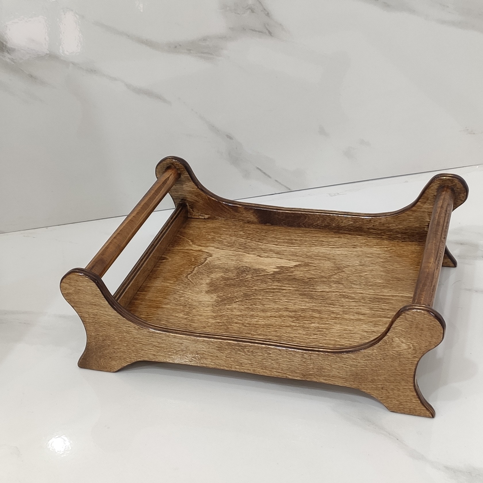 سینی پایه دار چوبی