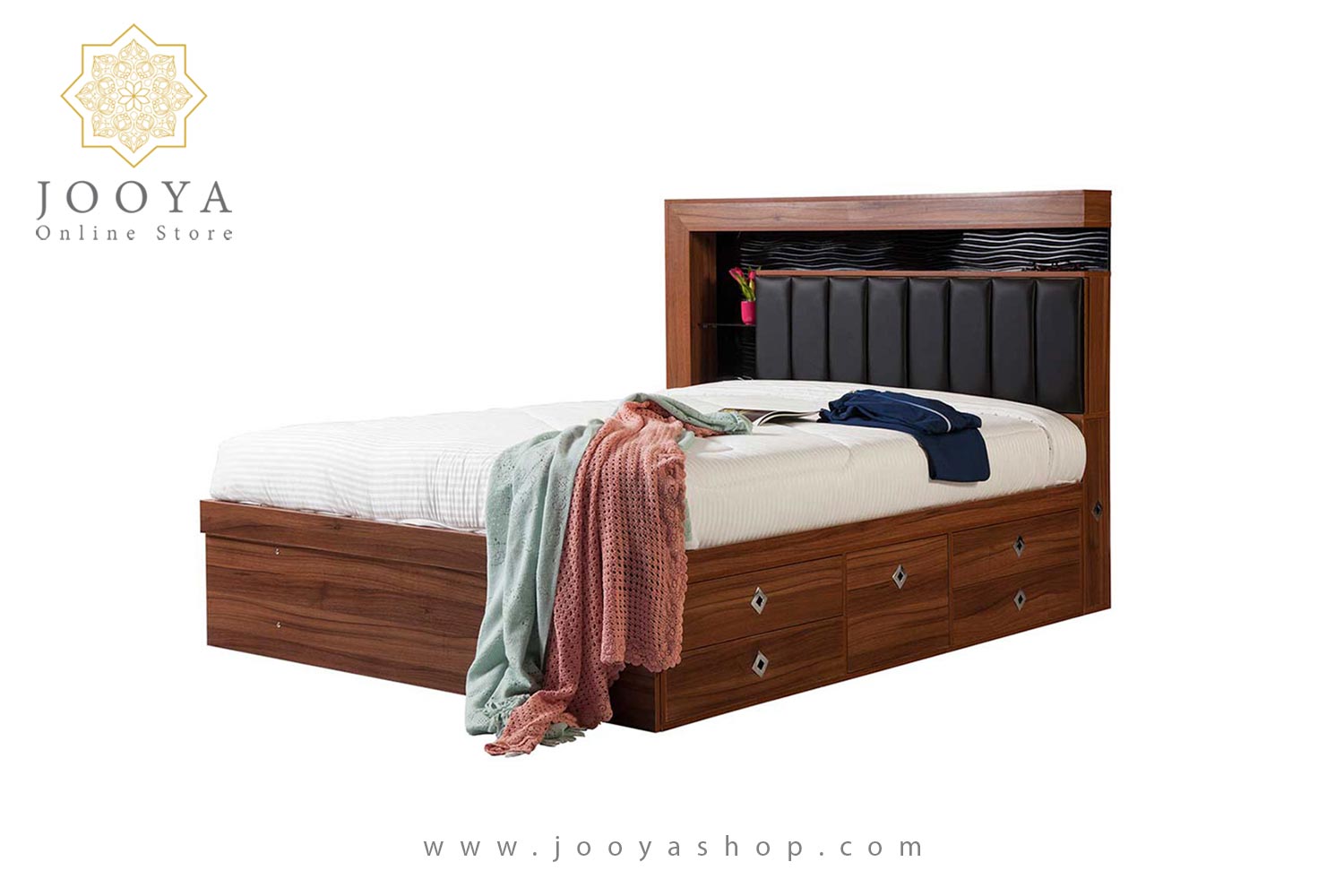 تخت خواب دو نفره پشت بلند هامون