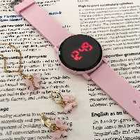 ست ساعت ال ای دی ژله ای صورتی گرد دو کلید
و نیم ست پروانه صورتی طلایی