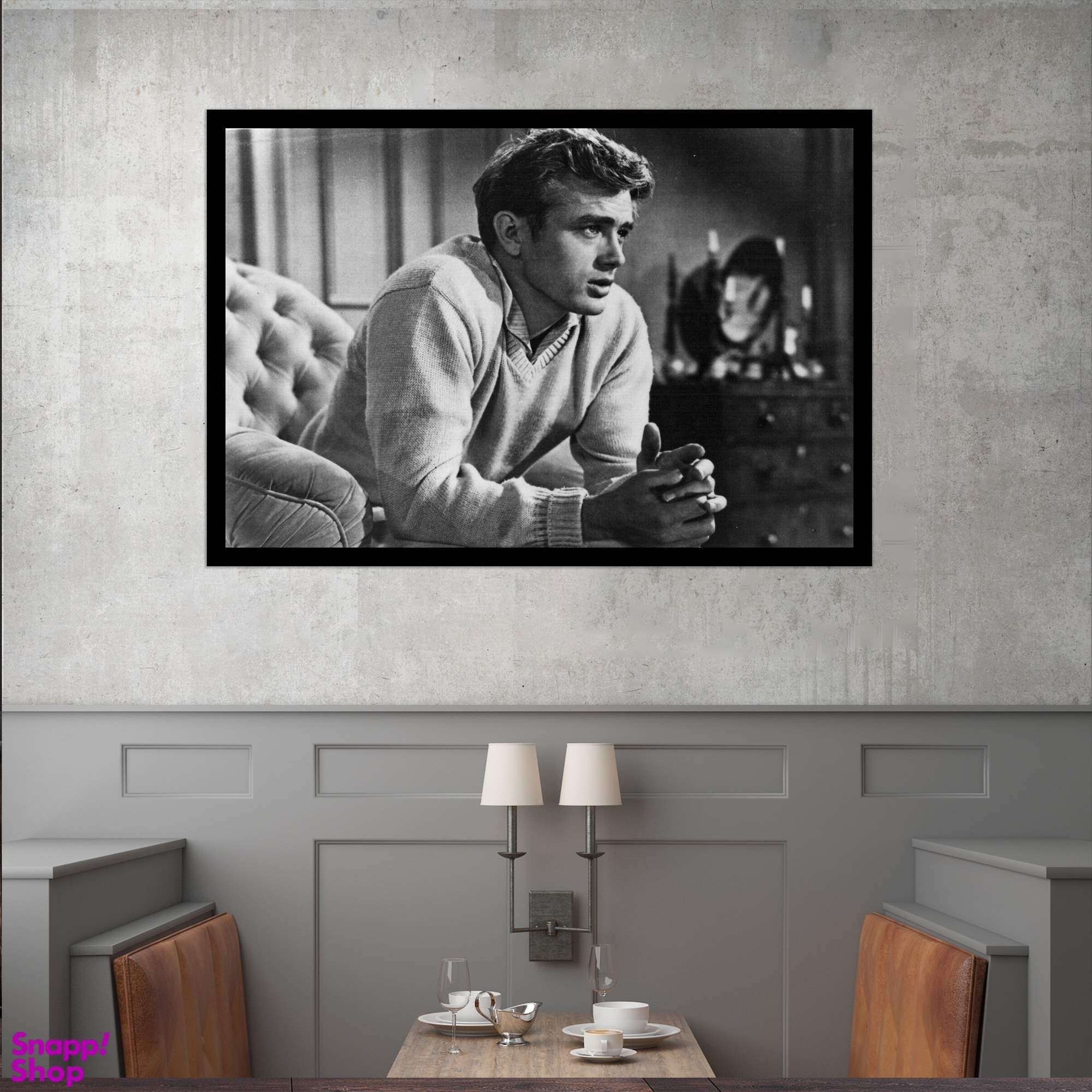 تابلو بکلیت طرح مشاهیر سینمای جهان جیمز دین مدل قاب شاسی B-s9662