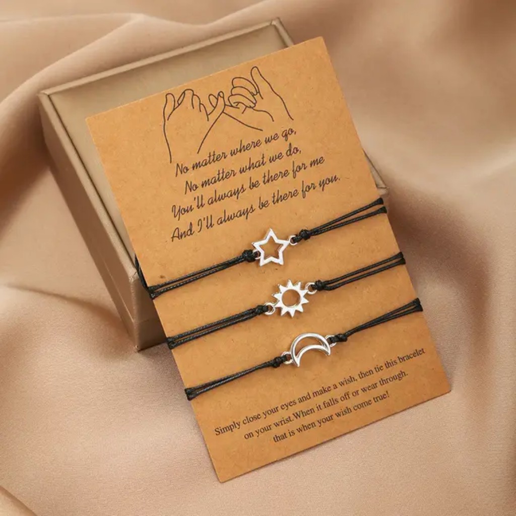 دستبند ست سه نفره پلاک هاتماما استیل ورنگثابتن