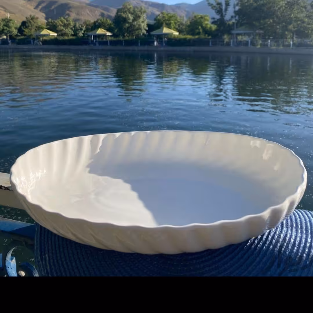 دیس بیضی سرامیکی لبه بلند 