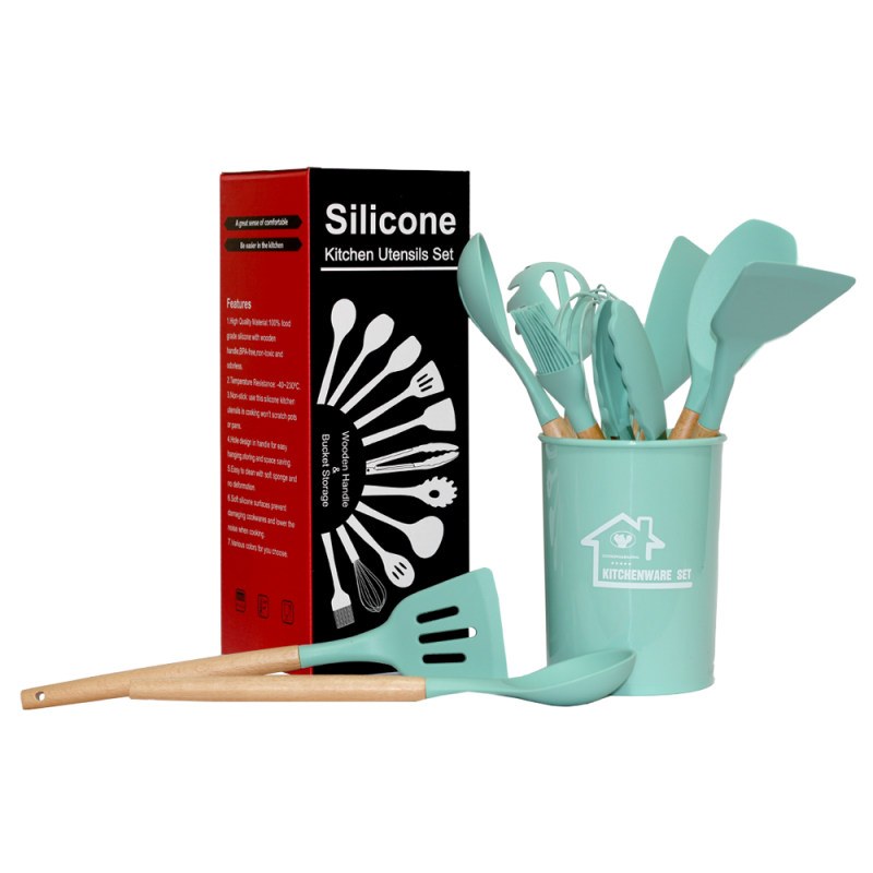 سرویس کفگیر و ملاقه 12پارچه سیلیکونی کیچن وار ست