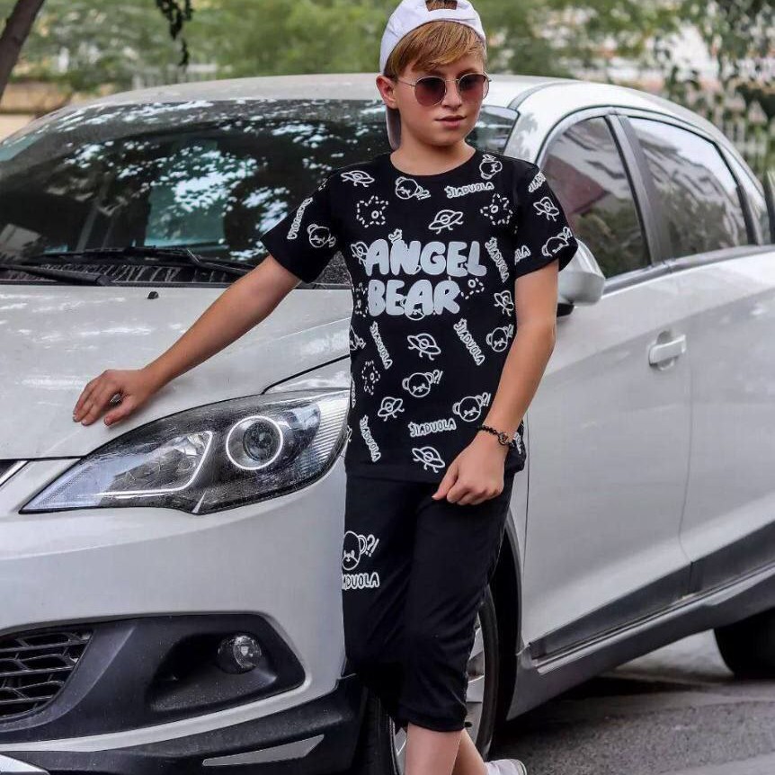 ست لباس محرمی پسرانه و دخترانه شیک و اسپورت ، تابستانی و مشکی ، جنس پنبه ، چاپ زول، 2 تا 9 سال (ارسال رایگان)