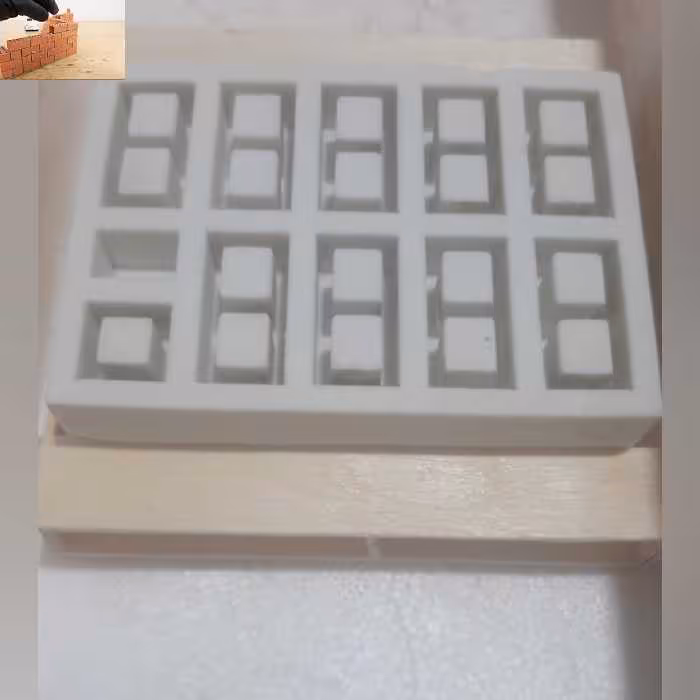 قالب بلوک بدون زبانه وزن 100گرم اندازه طول 10سانت عرض 7سانت ارتفاع 1.5 سانت 